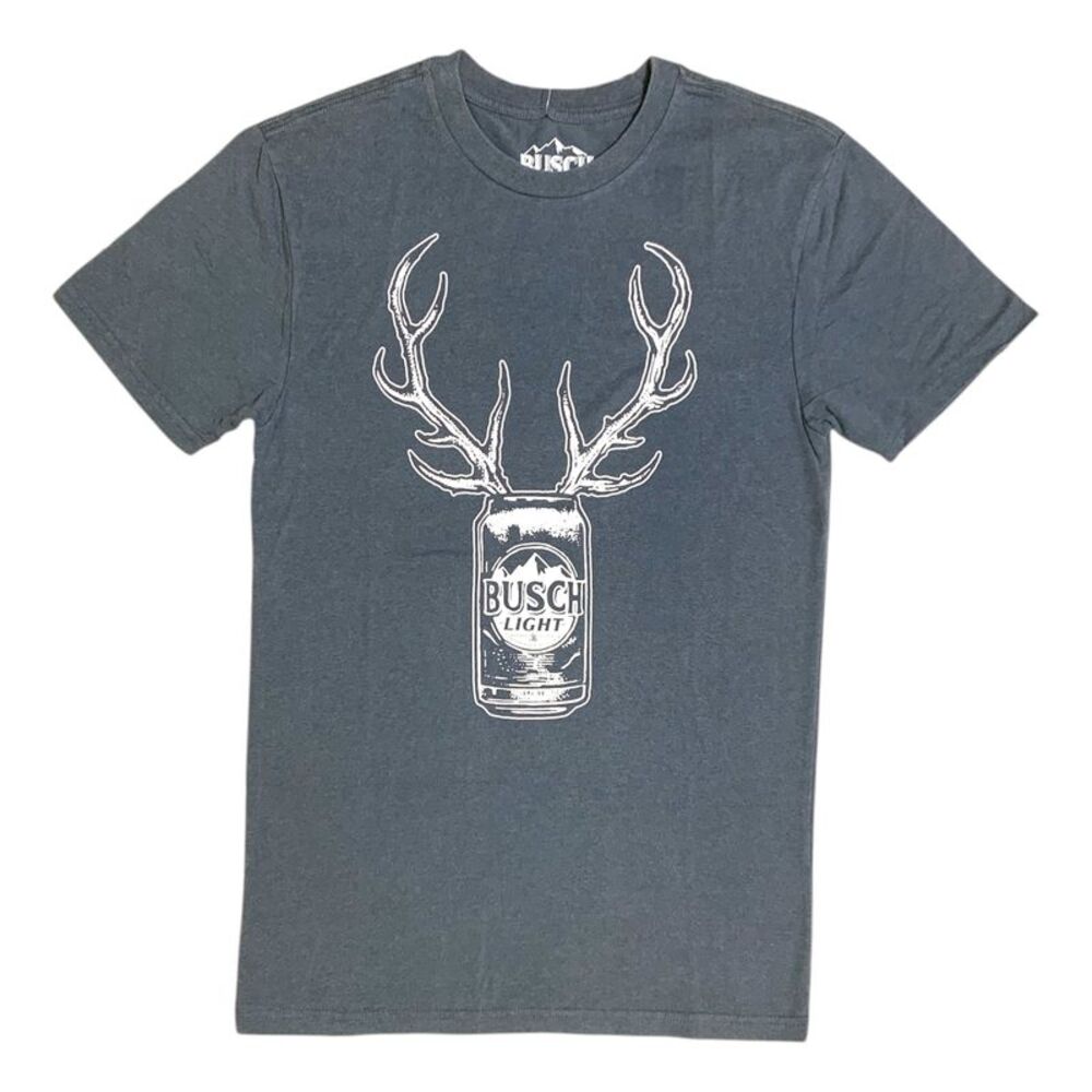Navy (Busch Light Antler Can) - Licensed Men's Beverage Graphic Tee, Short Sleev